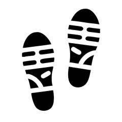 Boot or hiking tread prints with patterned soles on transparent background for web and graphic design