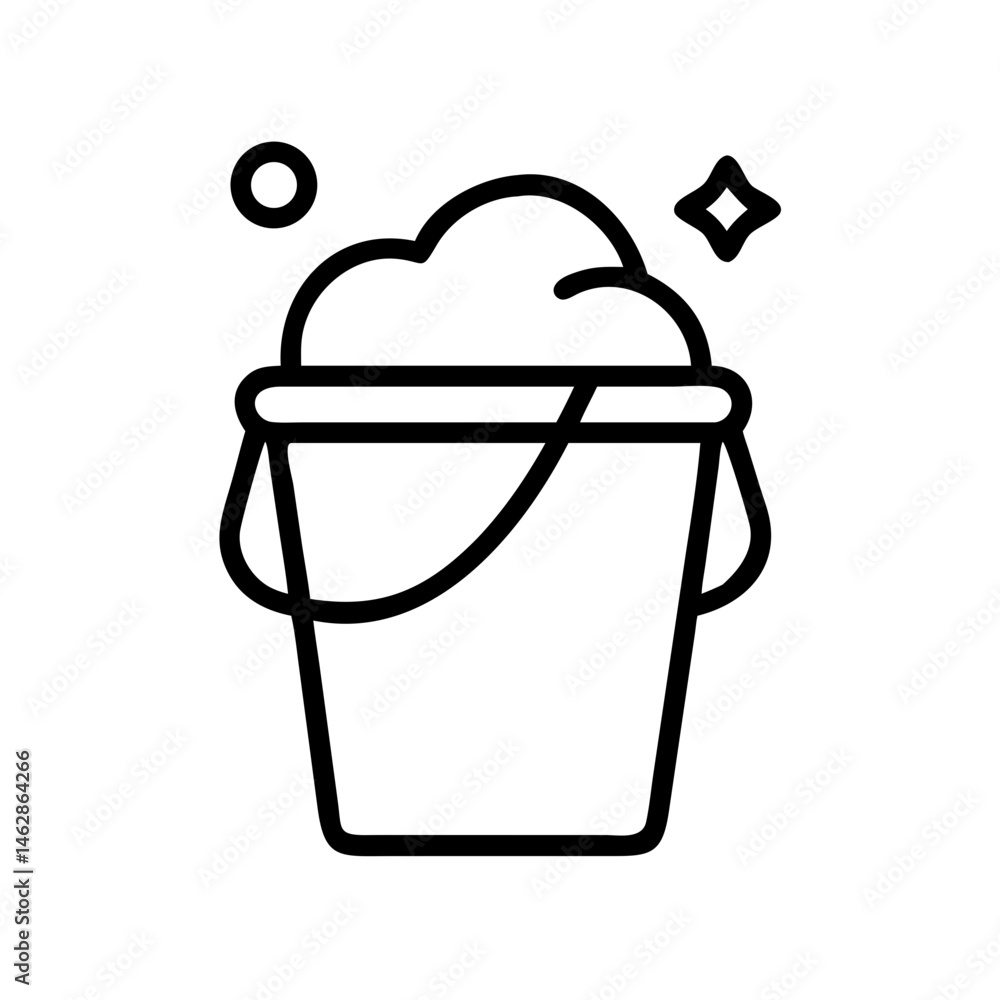 Poster cleaning bucket on transparent background for web and graphic design