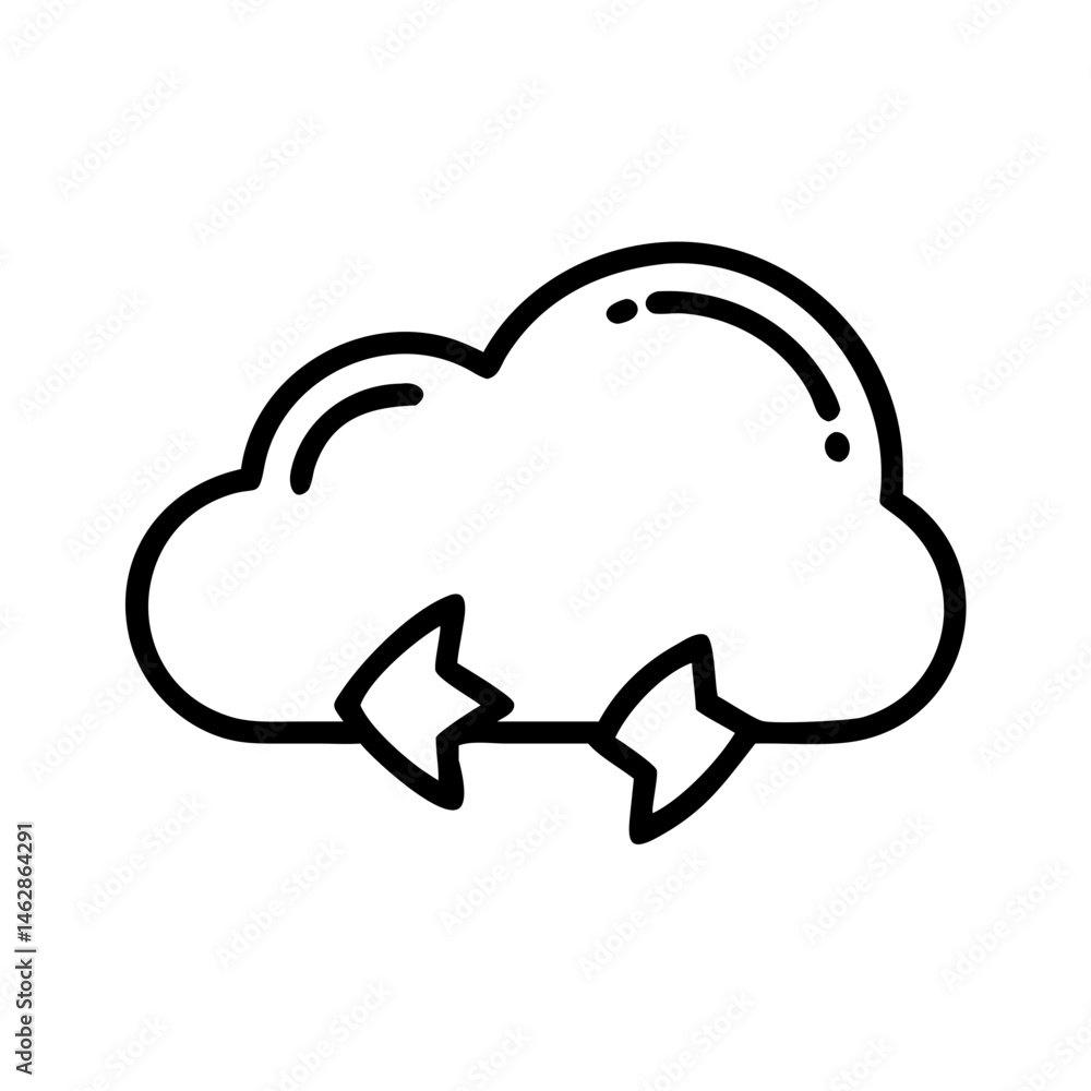 Poster cloud on transparent background for web and graphic design