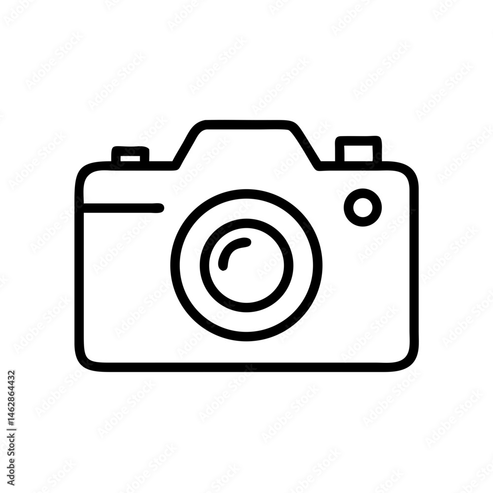 Poster digital camera on transparent background for web and graphic design