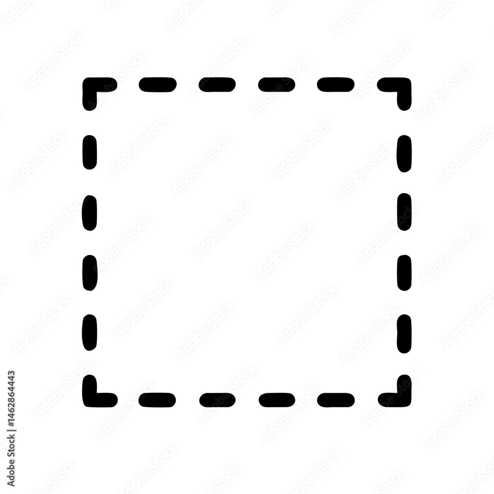 Aufkleber double line stroke border silhouette on transparent background for web and graphic design