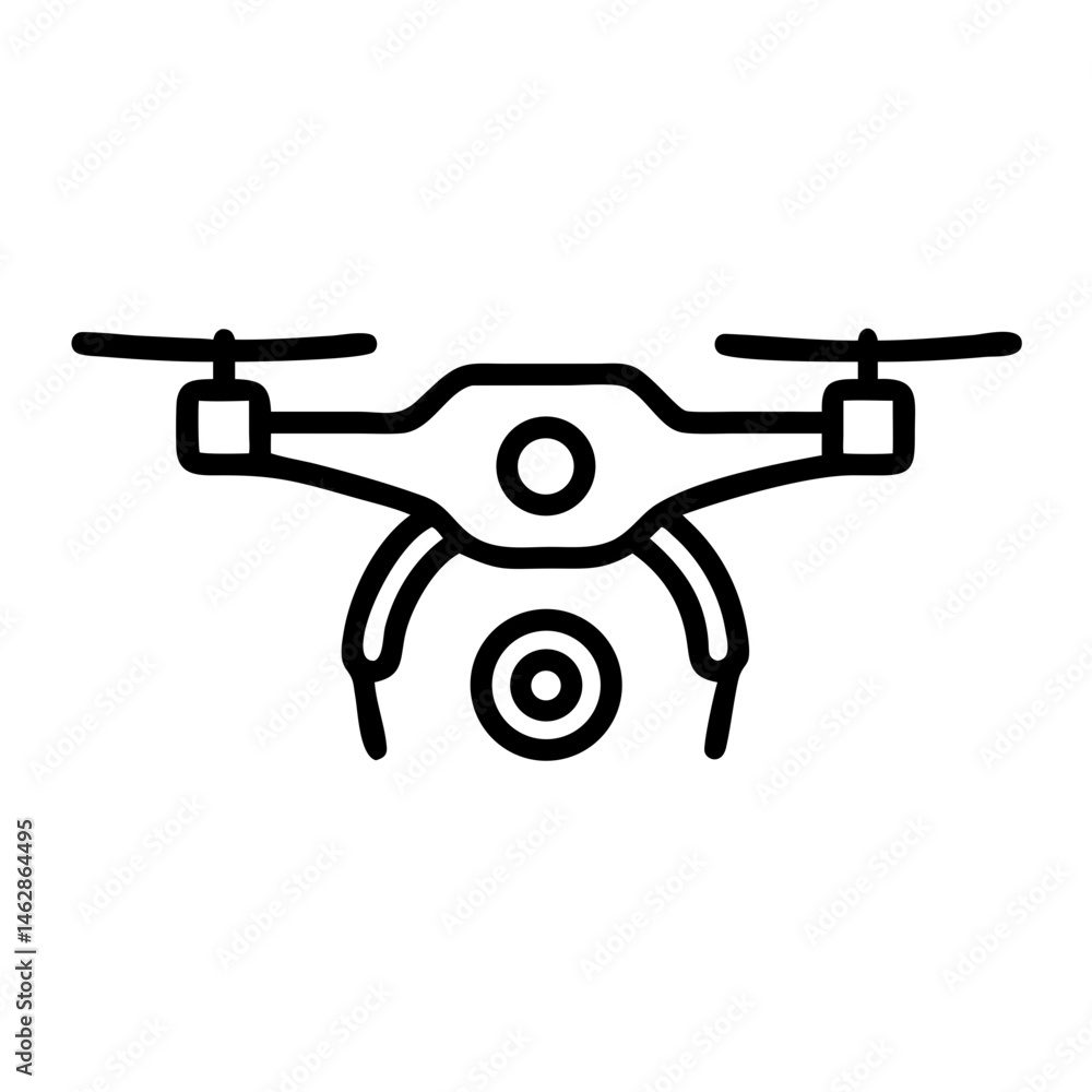 Poster drone with lens on transparent background for web and graphic design
