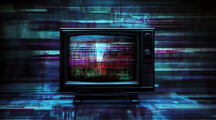 Obraz premium Vintage television static display