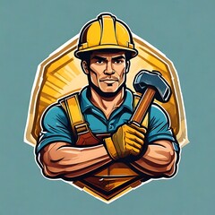 Smiling Construction Worker &ndash; Mascot Character Vector Illustration