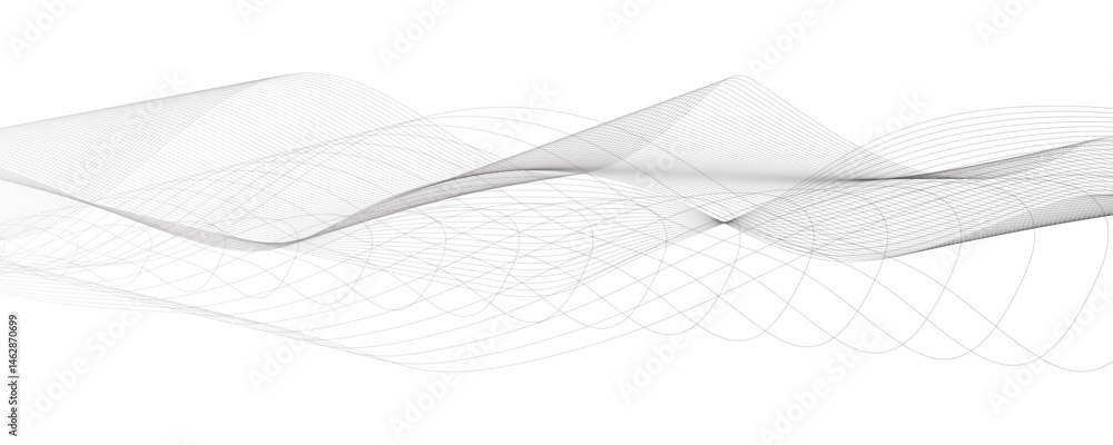 Poster abstract vector modern background with grey wavy lines and particles. colorful flowing wave curved l