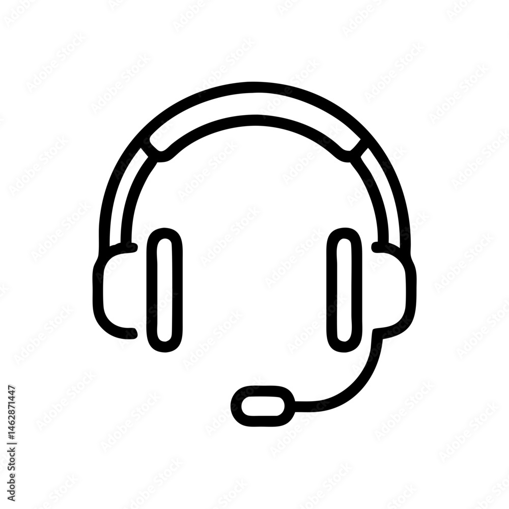 Poster headset on transparent background for web and graphic design