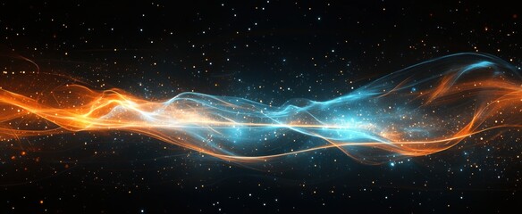 Obraz premium Orange and blue abstract space art