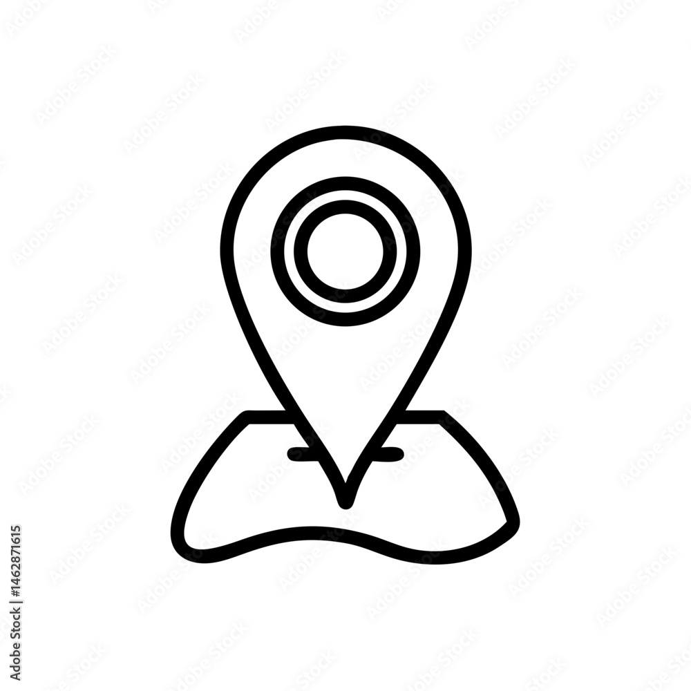 Poster location pin on transparent background for web and graphic design