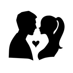 love silhouette on transparent background for web and graphic design