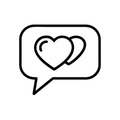 Heart Icons in Speech Bubble Illustration on White Background  