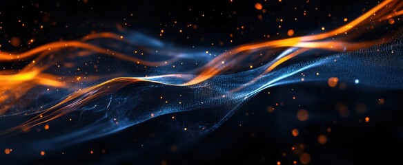 Fireflame with sparkling orange and yellow sparks