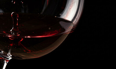 Macro Shot of Wine Legs Sliding Down Glass

