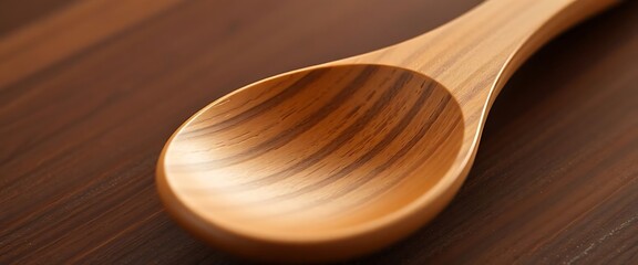 wooden spoon sitting on top of a wooden table