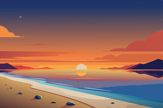 a serene sunset scene with warm golden hues cesti