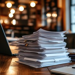 Organizing paperwork and documents office space photo indoor environment close-up view productivity concept