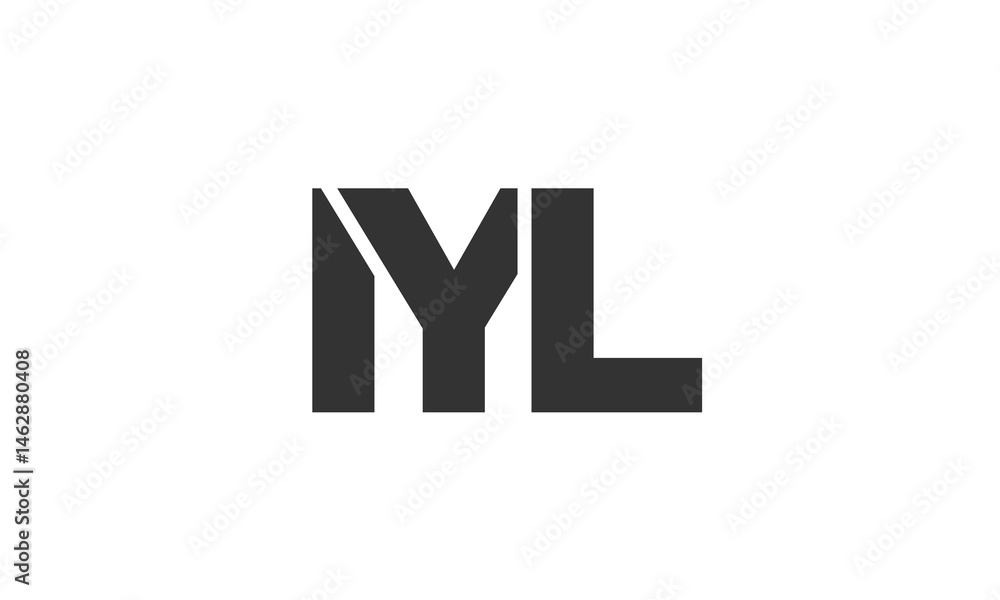 Poster IYL logo design template with strong and modern bold text. Initial based vector logotype featuring simple and minimal typography. Trendy company identity.