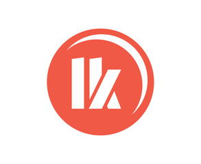 LK sport emblem or team logotype. Ball logo with a combination of Initial letter L and K for balls shop, sports company, training, club badge.