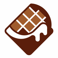 Chocolate line icon, opened chocolate