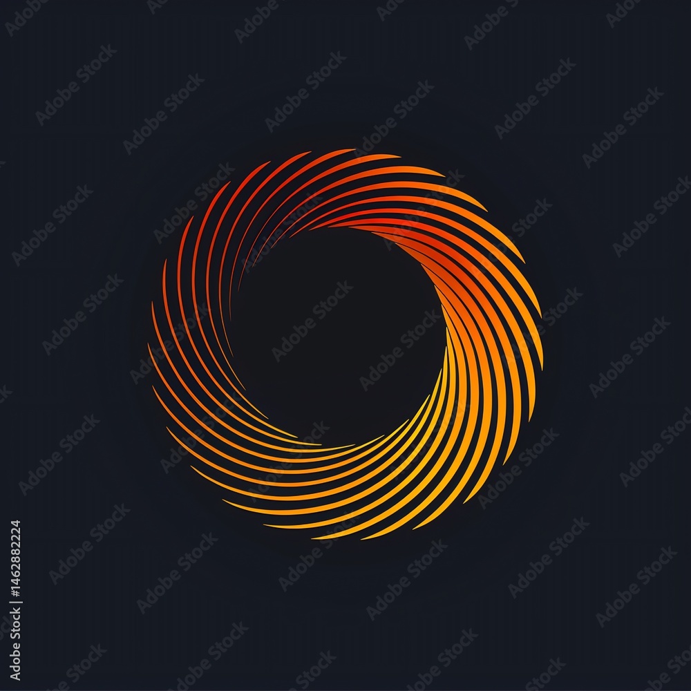 Poster abstract circular gradient pattern with radiating linear structures design