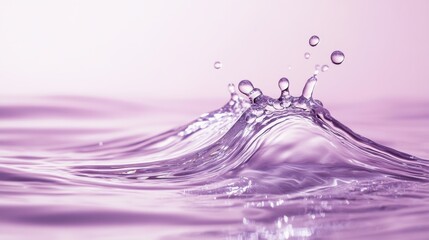 Water splash in vibrant purple tones.  A single splash with ripples and droplets