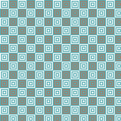 Geometric Square Pattern in Teal and Brown
