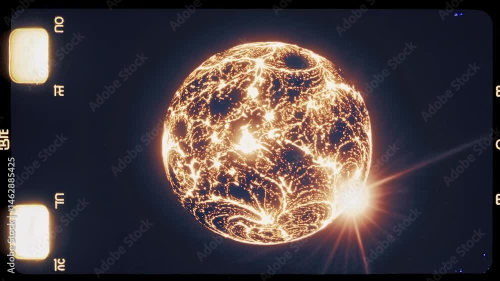 Canvas Prints a glowing, abstract sphere with intricate patterns and bright light. the sphere emits a radiant glow