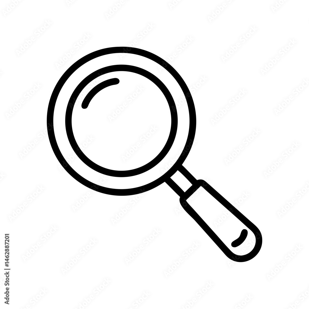 Poster magnifying glass search on transparent background for web and graphic design