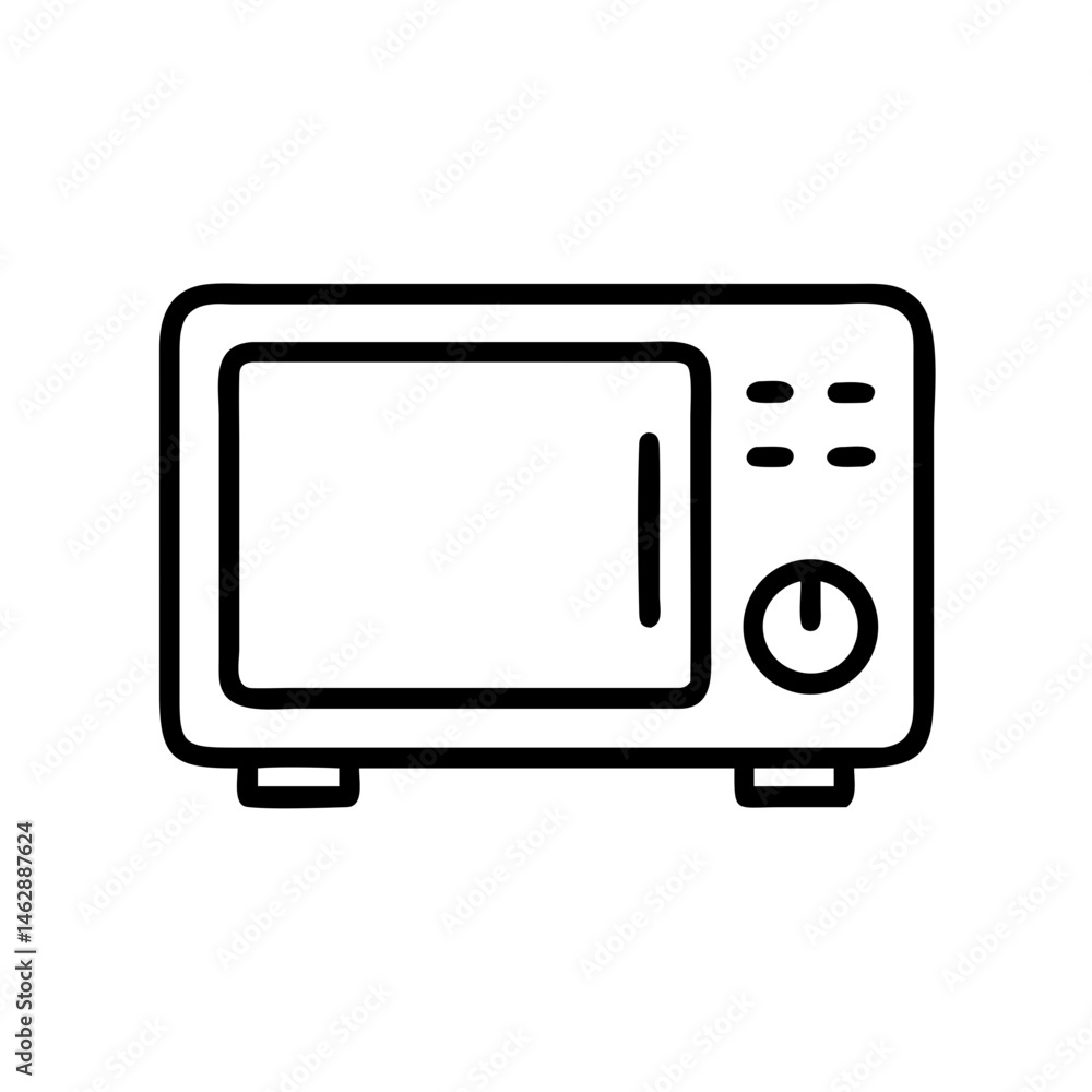 Poster microwave oven on transparent background for web and graphic design
