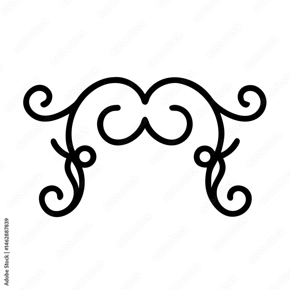 Aufkleber ornate curve on transparent background for web and graphic design