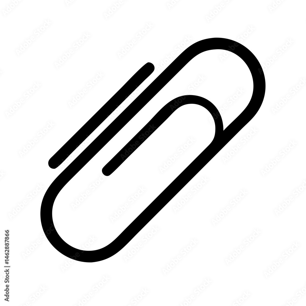 Poster paperclip silhouette on transparent background for web and graphic design