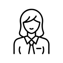 office worker female on transparent background for web and graphic design