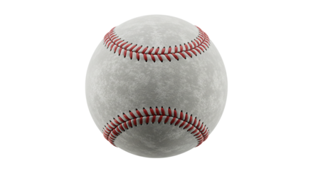 Baseball - Classic 3D render of a white baseball with red stitching, perfect for sports graphics and designs focusing on baseball leagues, teams, and sporting events.