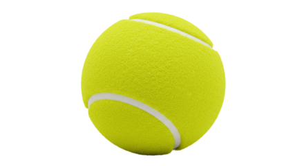 Yellow Tennis Ball - A highly detailed 3D illustration of a yellow tennis ball, featuring textured surface for sports-themed designs, particularly tennis courts or equipment.