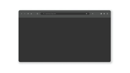 Modern web browser window in dark mode. Ideal for showcasing web designs or UI concepts