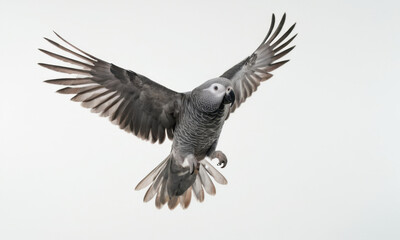 Obraz premium A bird soaring through the air with its wings spread wide, perfect for use in travel or nature-themed projects