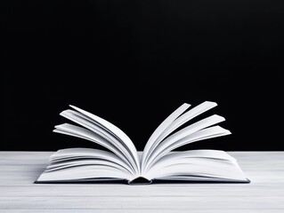 Open book on a table