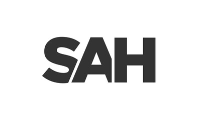 SAH logo design template with strong and modern bold text. Initial based vector logotype featuring simple and minimal typography. Trendy company identity.