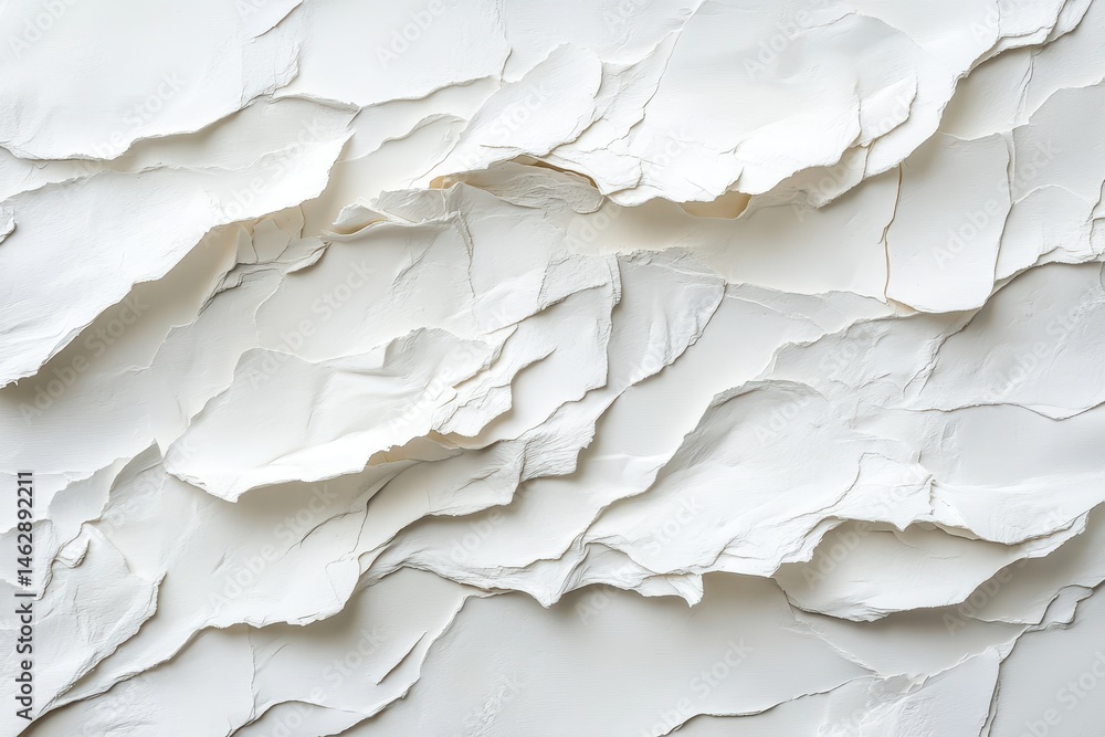 Poster artistic paper waves create a flowing texture in a minimalist design featuring soft curves and shado