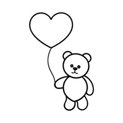 Obraz premium teddy bear with heart