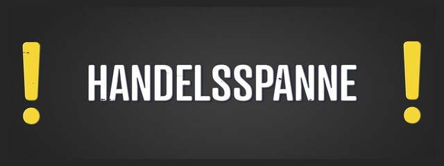 Handelsspanne (Trading margin) - A blackboard illustration with white text.