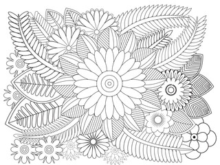 PrintFlowers Coloring Pages For Adules
