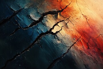 Naklejka premium Colorful abstract pattern of fractured surface texture.