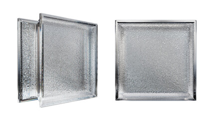 Transparent glass block for interior design. Aesthetic and modern shape of textured. Capturing abstract patterns and light distortion. Building assortment for home, bathroom and office.