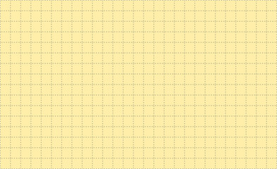 Yellow sheet of paper with brown dotted lines vector grid pattern background	