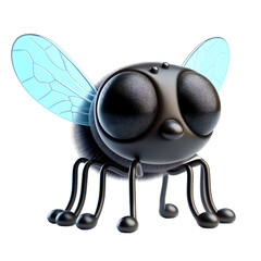 Cute 3d fly insect isolated on white background