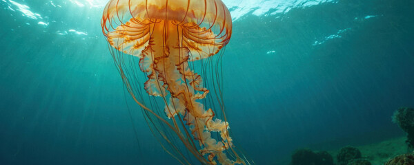 Underwater jellyfish photo
