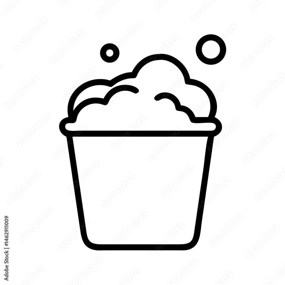 Poster soap bucket on transparent background for web and graphic design