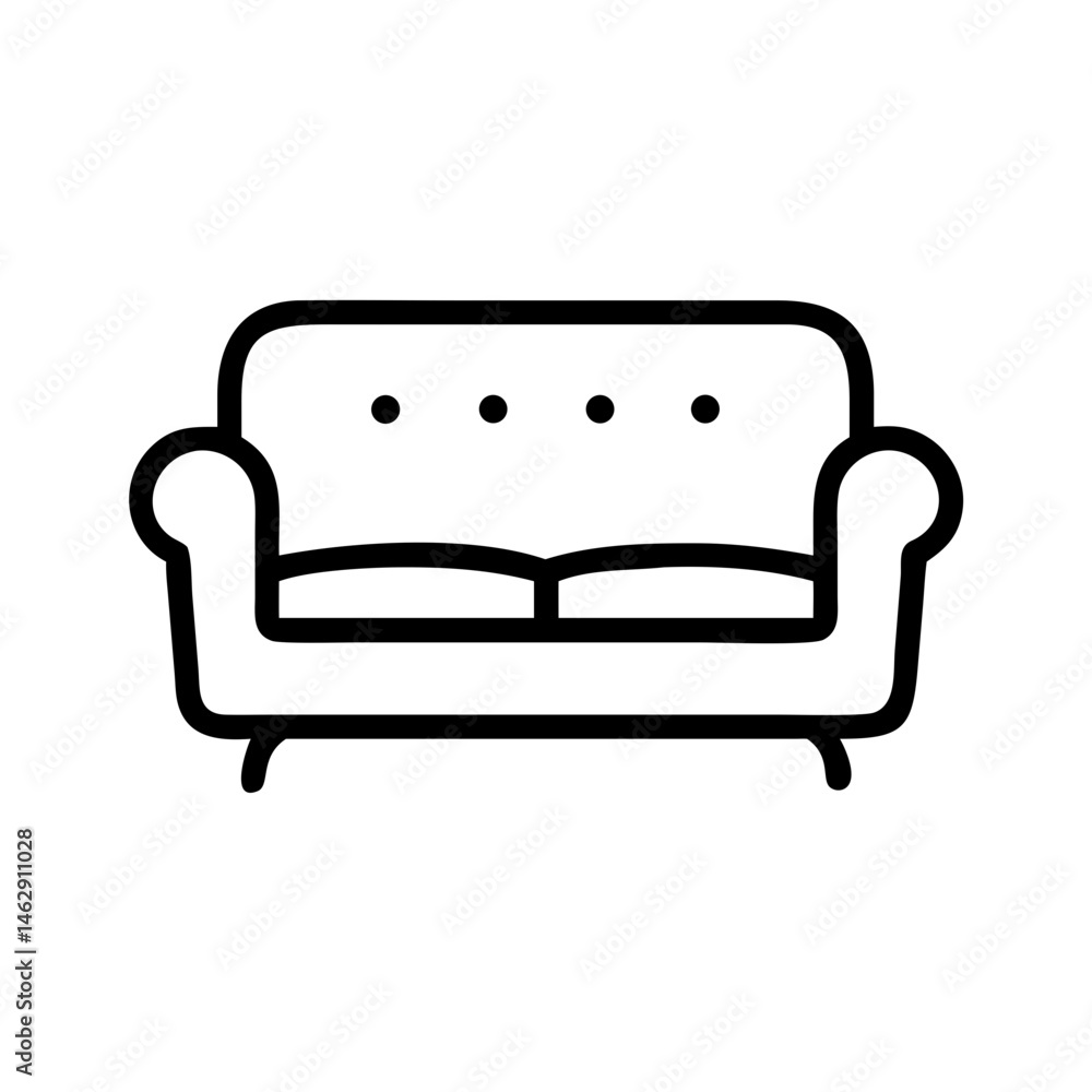 Aufkleber sofa on transparent background for web and graphic design