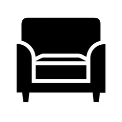 sofa silhouette on transparent background for web and graphic design