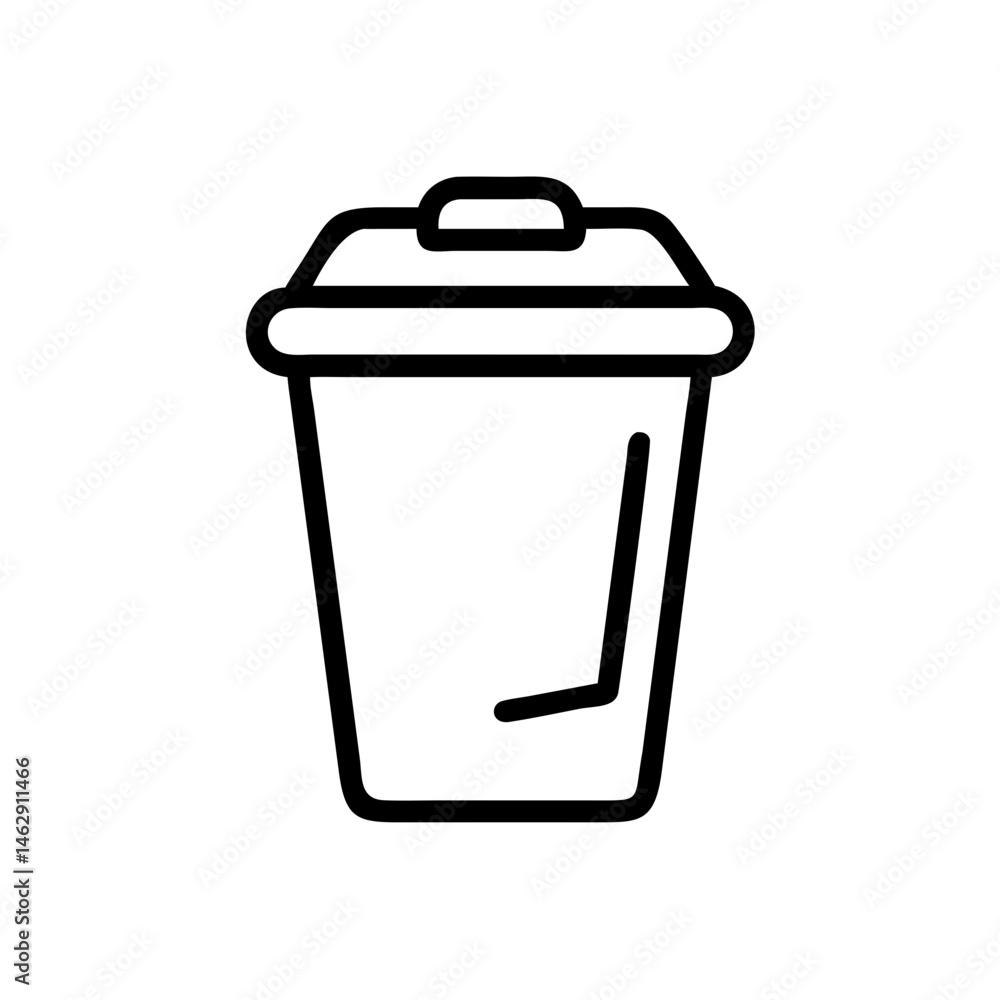 Poster trash bin on transparent background for web and graphic design